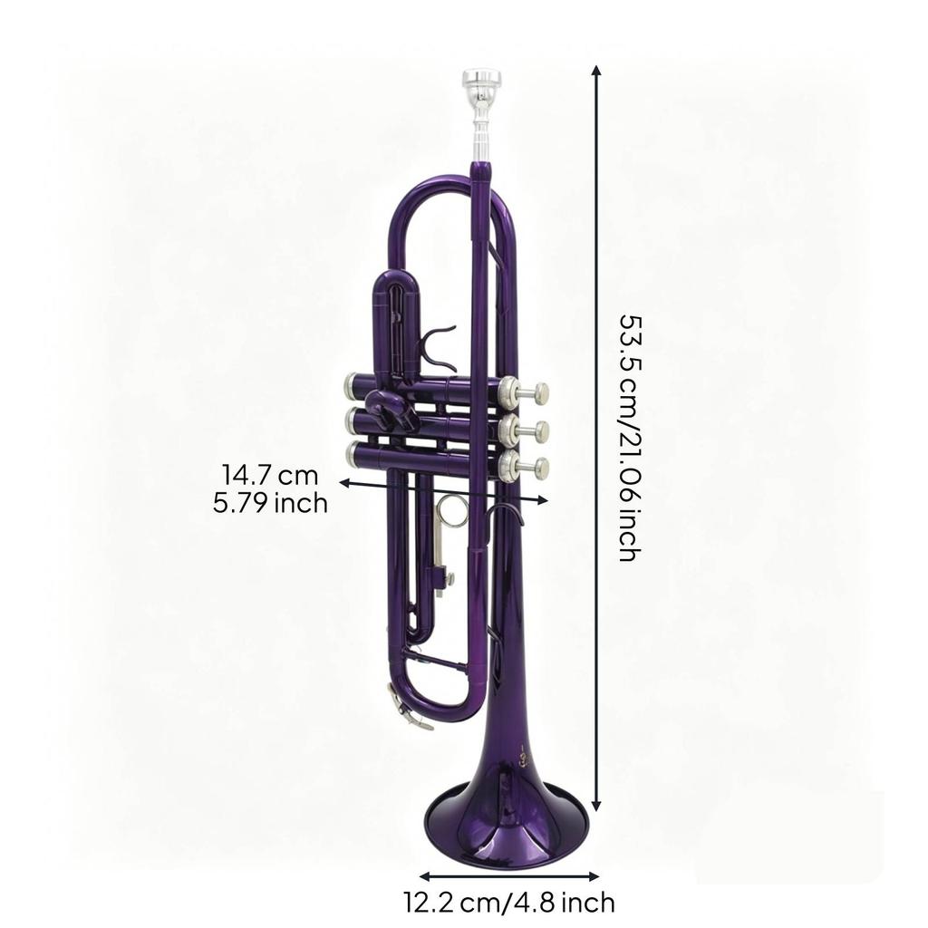 Trumpets Set for Beginner, Brass Student Instrument with Case, Cleaning Kit, Mouthpiece and