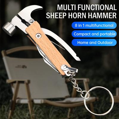 Herramientas Múltiples Portátiles Martillo de Garra Martillo Salvavidas Cuchillo Alicates Multifunción de Acero Inoxidable Equipo de Camping para Emergencias Garra