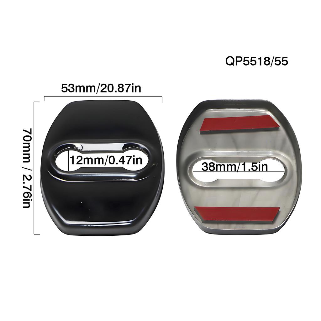 2Pcs Kit Car Decoration Car Door Lock Metal Buckle Car Door Buffer Pad Car Modification Accessories