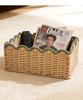 Nordic Handmade Rattan Woven Rectangular Storage Basket for Desk and Snacks