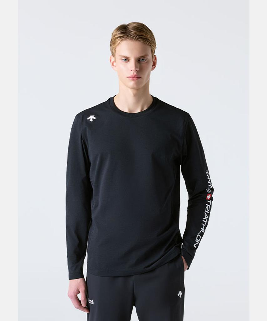 DESCENTE Swiss Triathlon Long Sleeve T-Shirt Black Sr123Itl21 (A Type)