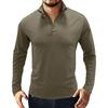 Men S Long Sleeve Polo Shirt Solid Color Casual Fit