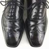 Mckay Construction All Leather Made in Italy Wingtip Business Shoes Black size 9.5 27.5-28.5 Men's(USED)