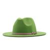 New spot European and American flat-brimmed felt jazz hat, British gentleman's retro woolen fashion felt hat
