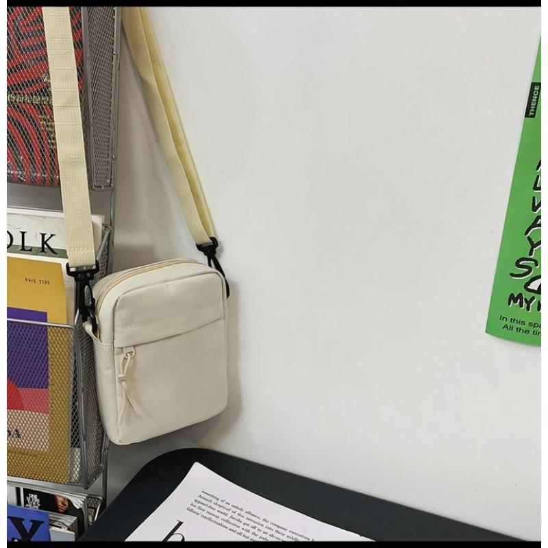 Student Canvas Bag for Women with Small Black Bag Crossbody Harajuku Korean Mobile Phone Bag for Men and Women Shoulder Bag