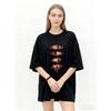 Übergroßes T-Shirt Schwarzes Augenmuster Druck Grafik-Tee Damen Lässig Streetwear Mode Oberteil Sommer-Outfit