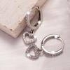 Elegant Zircon Heart Huggie Earrings Minimalist Chic Drop Earrings For Women Fashion Commuter Jewelry