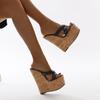 Summer Super High Heels Wedges Heel Women Slippers Fashion Open Toe Platform Sandals  Party Shoes