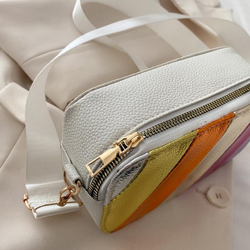 Patchwork Women Shoulder Crossbody Bags Fashion Square Design Small Purse and Handbag Shopping Tide Bag CLE