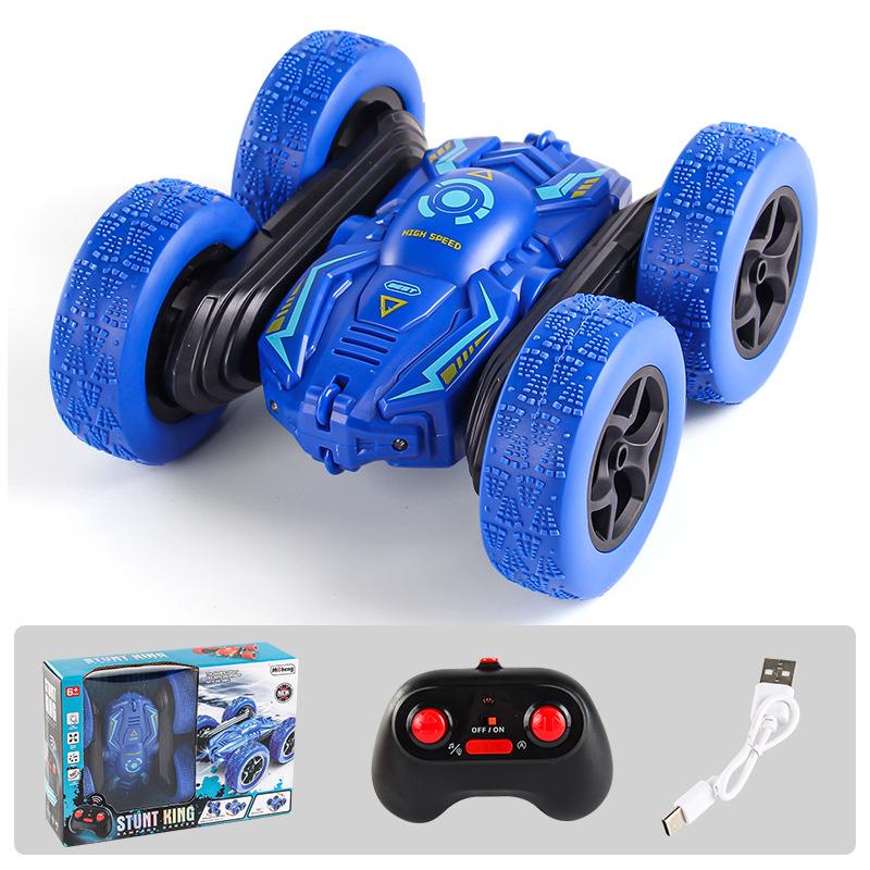 360D Rotation Double Sided Rolling Wireless Remote Control Car Childrens Stunt Climbing Light Deformation Racing USB Charge Toys