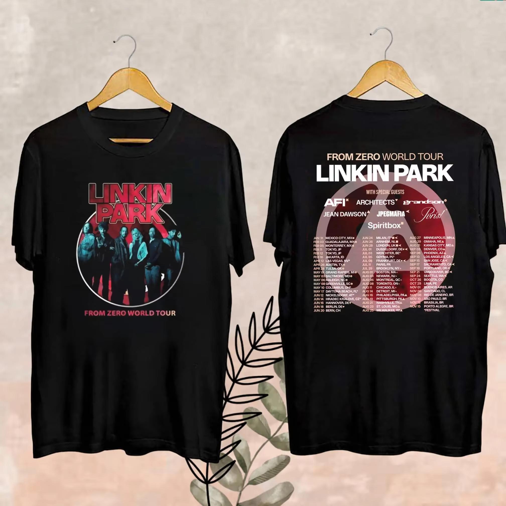 GUOYAN TOP 2025Fashion Officieel Heren Linkin-Park From Zero World Tour T-shirt Unisex Harajuku O-Hals Korte Mouw Popmuziek Shirt Fan Cadeau S