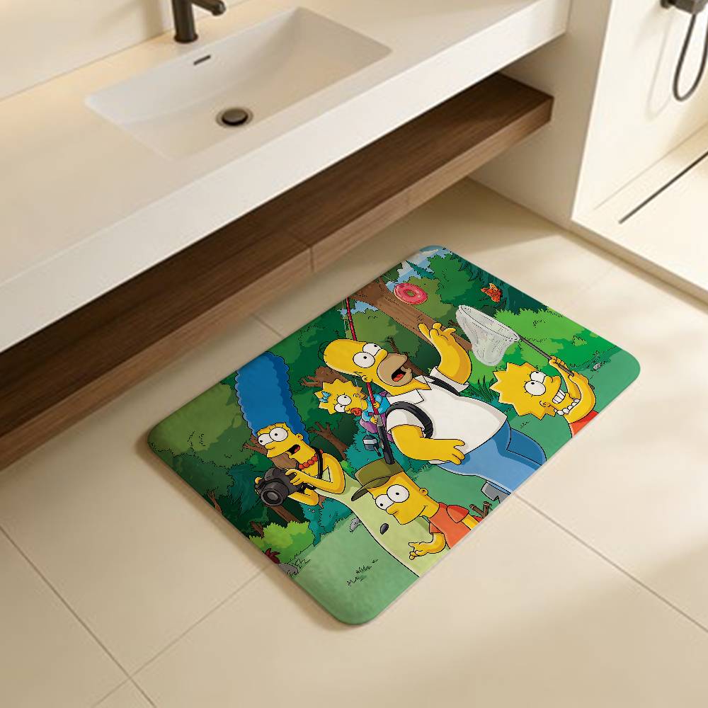 Funny S-Simpsons Cartoon Entrance Door Mat Washable Non-Slip Living Room Sofa Chairs Area Mat Kitchen Welcome Doormat