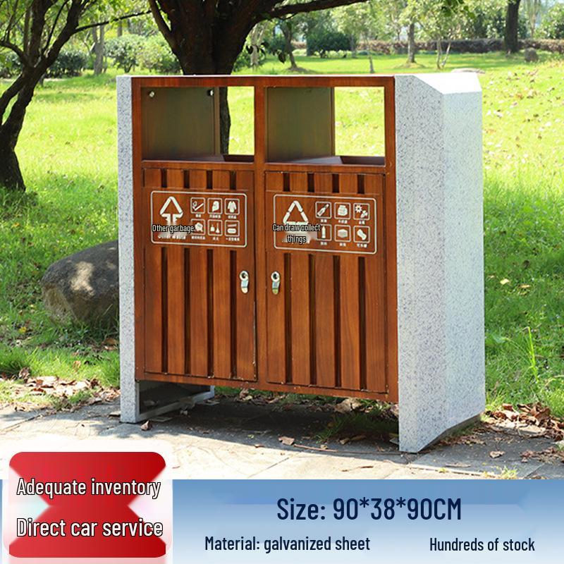 Stainless Steel Outdoor Park & Community Sorting Trash Can