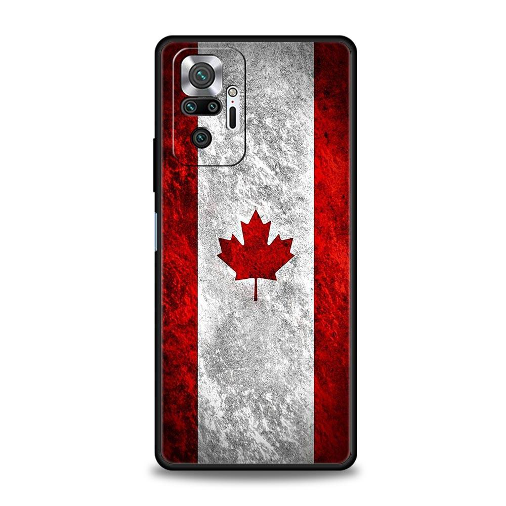 Soft TPU Phone Case For Xiaomi Redmi Note 10 11 9 8 Pro 9S 7 8T 9T 9A 8A 9C K50 K40 Gaming Cover Maple Canada Flag Love Football
