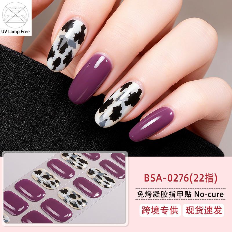 Leopard Print Gel Nail Art Sticker Waterproof Flash Ice Transparent Free Baking Lamp Nail Oil Film Nail Sticker