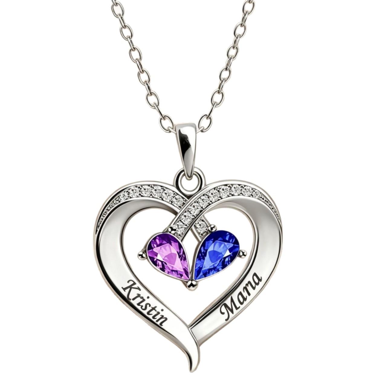 Heart-Shaped Two-Tone Diamond Gift for Mom Copper