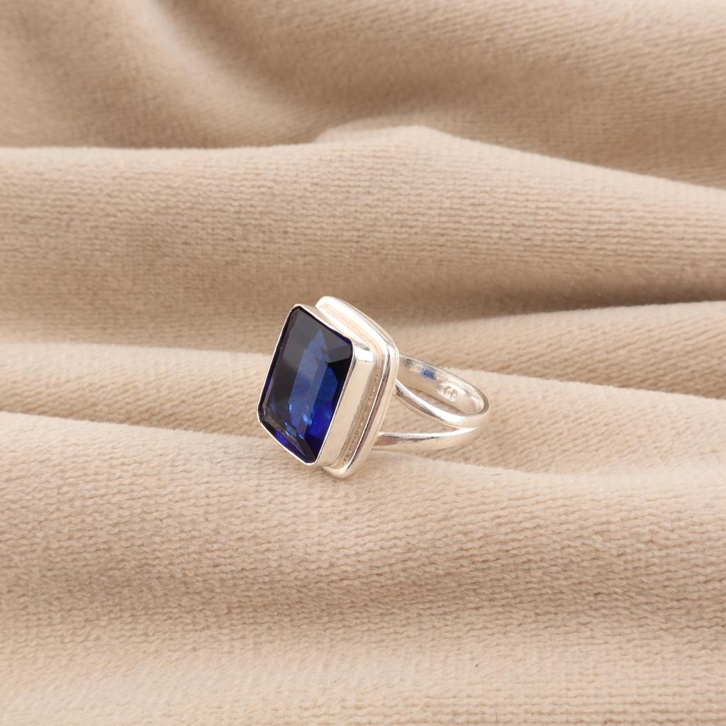 Rare Blue Sapphire Gemstone 925 Sterling Silver Handmade Jewelry Women Ring For Wedding RR-79-16