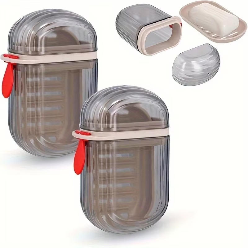 Portable Soap Box Travel Leak-Proof Drain Rack Suitable for Bathroom Kitchen Camping Gym Simple Soap Storage Box