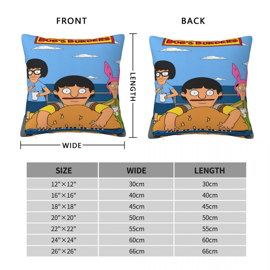 Trendy Home Bobs Funny B-Burgersdecoration Pillowcases Merch Pillow Covers Zippered Multi Size