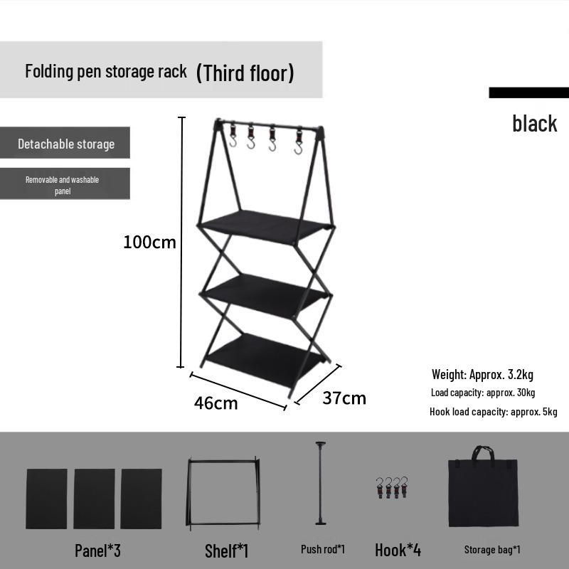 Portable Aluminum Multi-Layer Folding Storage and Drying Rack for Camping