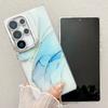 For Samsung Galaxy S25 Ultra Case IMD Marble Pattern Electroplated Protective Phone Cover