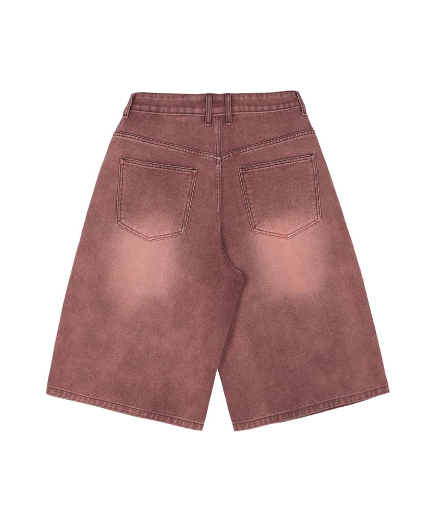 MAKEITTO Cut-Line Denim Bermuda Pants_Pink