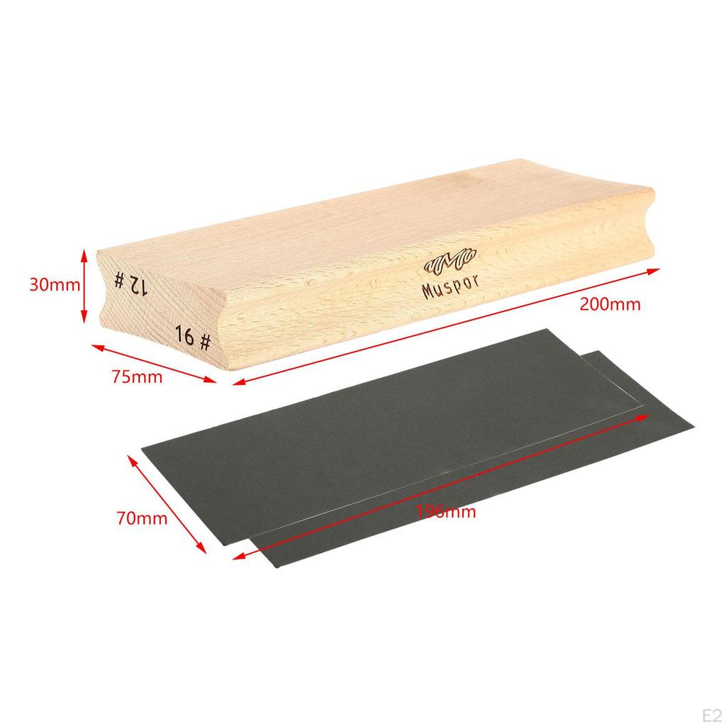 Radius-Schleifklotz mit 2 Schleifpapieren, Gitarrenbauerwerkzeug, für E-Gitarren