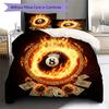 Brennende Kugel Muster Bettwäsche Steppdecke Set Bettbezug Kissenbezug Heimdekoration Geburtstagsgeschenk (1 Bettbezug + 2 Kissenbezüge, ohne Füllung)
