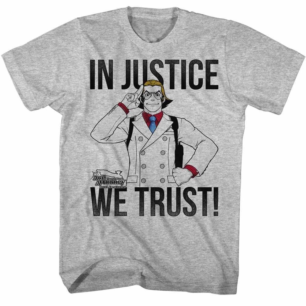 Ace Attorney - In Justice We Trust - Short Sleeve - Heather - - Children s T-shirt 160