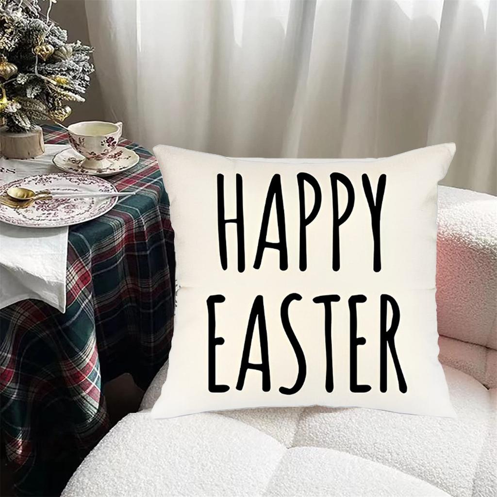 Happy Easter Throw -ow Covers, 18 X 18 Inch Cross Bunny B-less Our Home Cushion Case Decoration For Sofa Couch