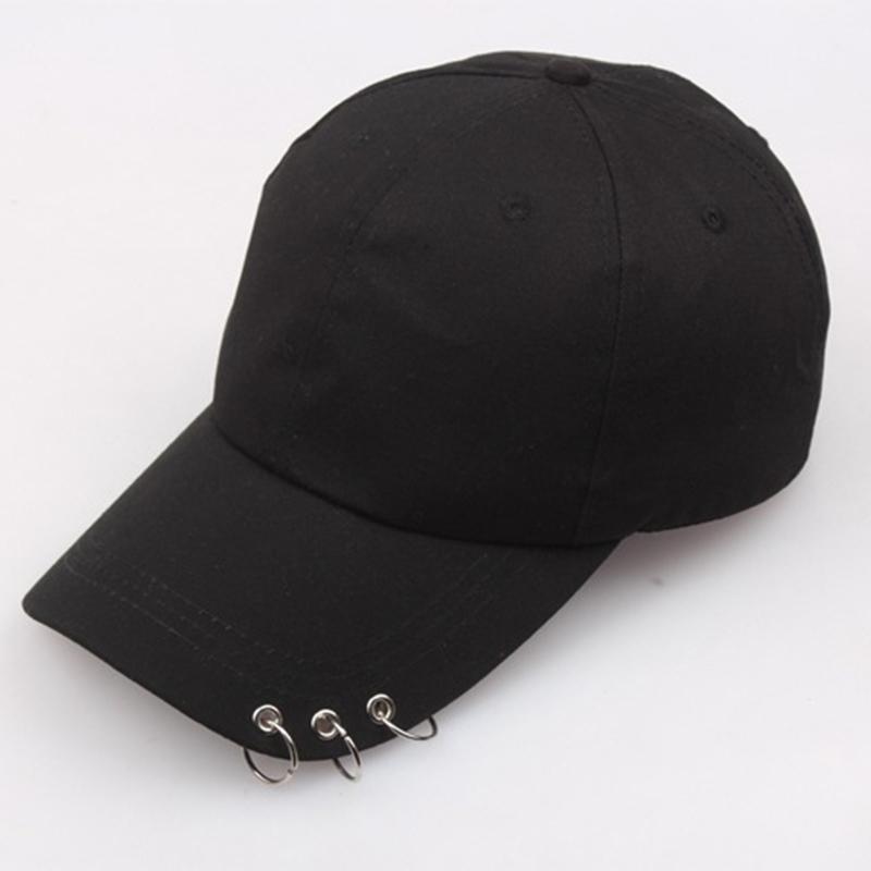 Fashion Cotton Baseball Cap Creative Piercing Ring Hip Hop Cap Men Women Snapback Hat Unisex Adjustable Korean Style Dad Sun Hat