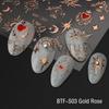 1PC Bronzing Heart Stickers for Nails Gold Sliver Laser Butterfly Star Moon Adhesive Sliders DIY Nail Art Accessories Deco GLBTF-S