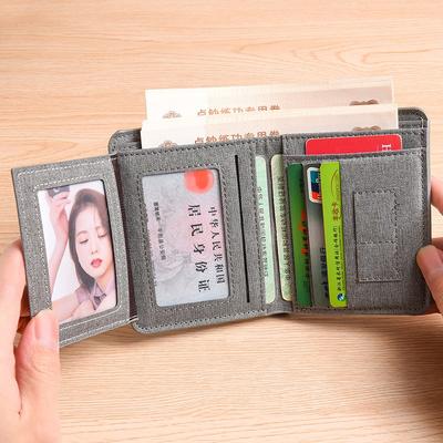 New Canvas Wallet Men's Ultra-thin Short Wallet Card Bag Vertical Student Simple and Fashionable Men's Wallet