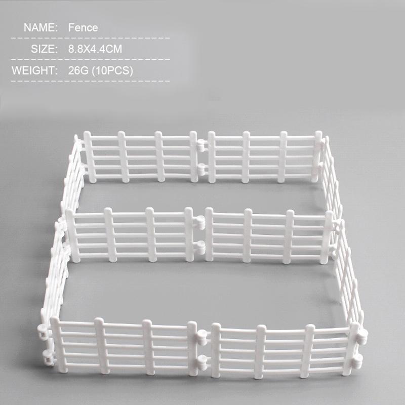 10Pc/Set Fence Decoration Model Simulation Farm Ranch Diy Sand Table Fence Accessories Static Trumpet Children Toy
