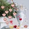 12pcs Valentine's Day Heart Shaped Ornaments, Valentine's Day Hanging Decorations, Heart Shaped For Wedding Party Valentine's Day
