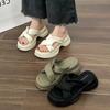 High Quality Designer Fashion Slippers for Women Outside Casual Cross-tied Slipper Platform Soft-soled Women Beach Slides Sandal