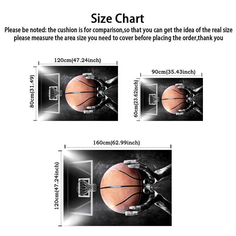 Basketball Dream Art Rug - Non-Slip Printed Mat for Game Room, Living Room & Bedroom, Holiday Decor