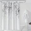 1Pc Ins Style Minimalist Shower Cover, Bathroom Curtain, Partition Curtain, Leaf Printed Shower Tent, Bathroom Curtain