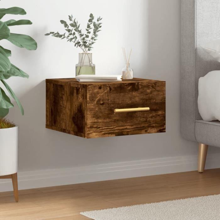 VidaXL Wall-mounted Bedside Table Smoked Oak 35x35x20 Cm 829798