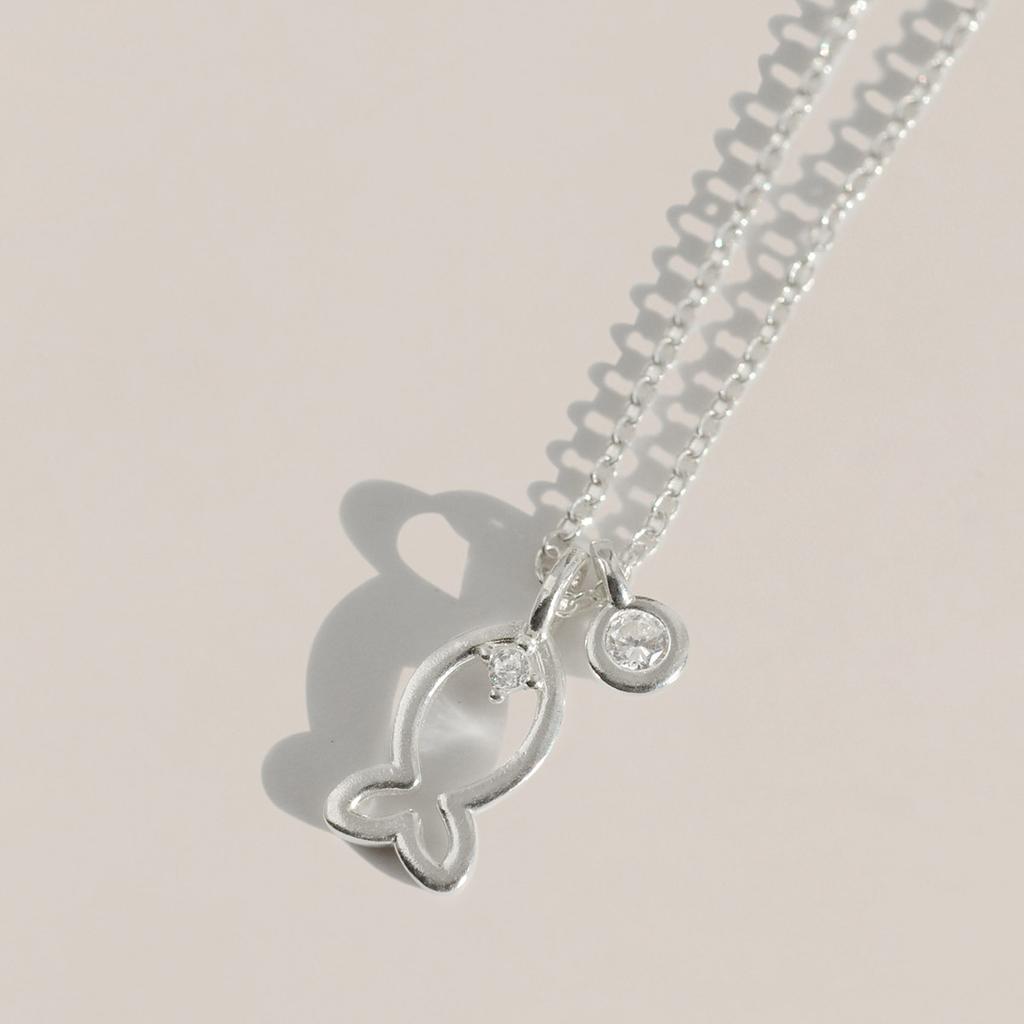 47Bag 925 Silver Lucky Fish Necklace Brisa