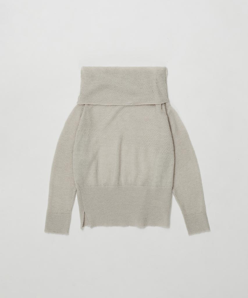 LOW TIDE Relaxed Off-Shoulder Knit [Light Gray]