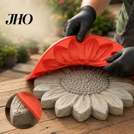 Stampi in Cemento per Paesaggistica, Stampo in Silicone per Pietra da Calpestio, Stampo per Mattoni Decorativi Girasole/Farfalla/Ape/Zucca/Fiocco di Neve/Funghi/Fatina, Riutilizzabile, Cemento Unico