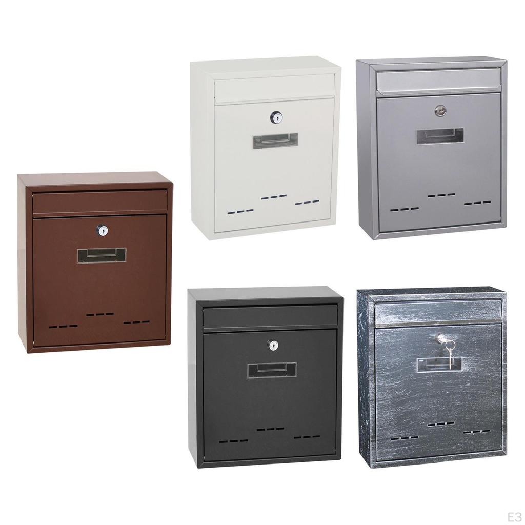 Large Wall Mount Mailbox, Lockable, Box, Capacity, Mail Box Letterbox Postbox for Door Home