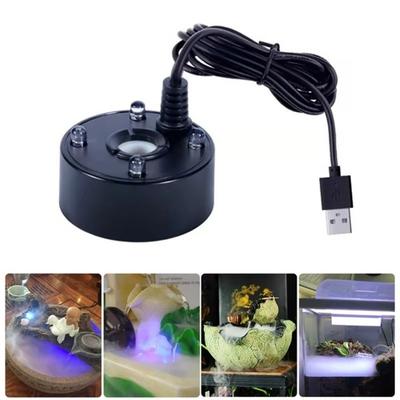 New 5V USB Mist Maker Colorful Lights 4 LED Lights Fogger Nebulizer Bubble Generator Atomizing Heads Landscape Spray Fish Tank