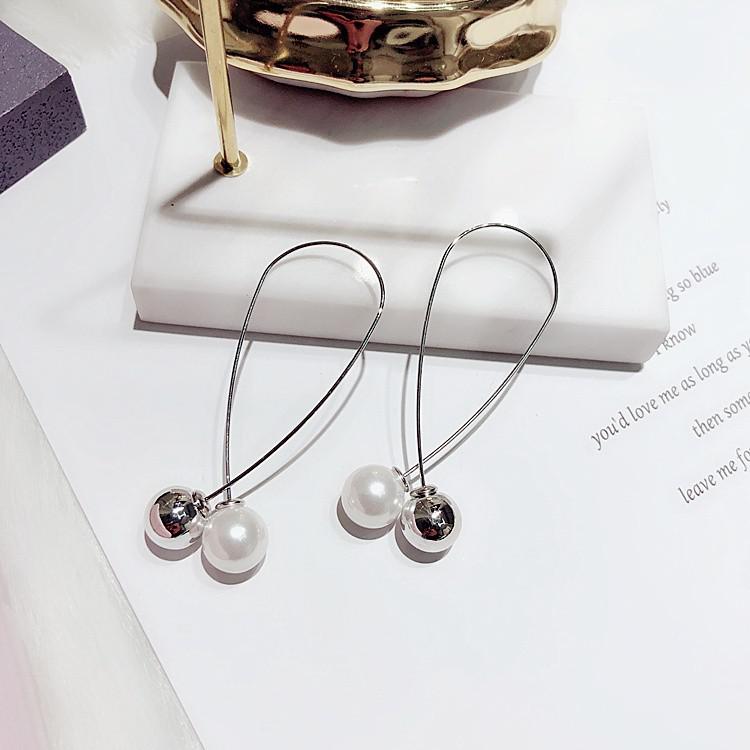 Cross Imitation Pearl Female Elegant Earrings Simple Temperament Korean Fashion Sweet Delicate Earrings Bride Wedding Jewelry