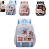 Kids Backpack For Preschool Cartoon Capybara Design Oxford Fabric With Load Reducing Straps For School Use