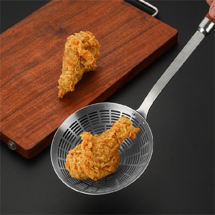 Praktisk skimslev stål sil för avrinning och fritering köksredskap