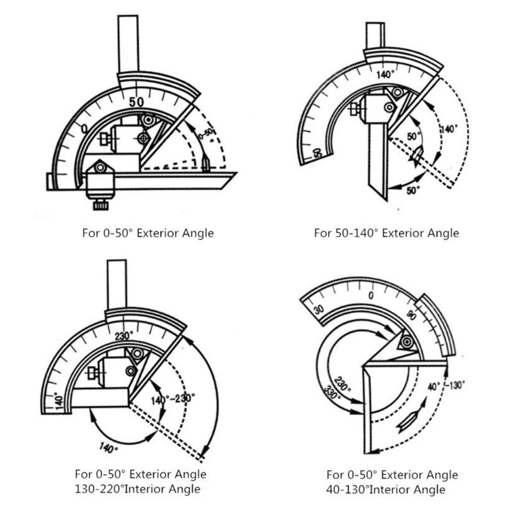 Angles Finder Ruler Metal Vernier Protractor Measurement Instrument For Woodworking 0-320° Angles Measure Ruler
