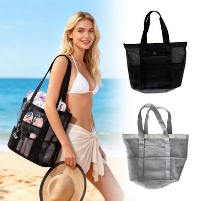 Neue Netz-Schultertasche Hohl Große Kapazität Make-up-Aufbewahrungstasche Transparent Multifunktionale Handtasche Reisen