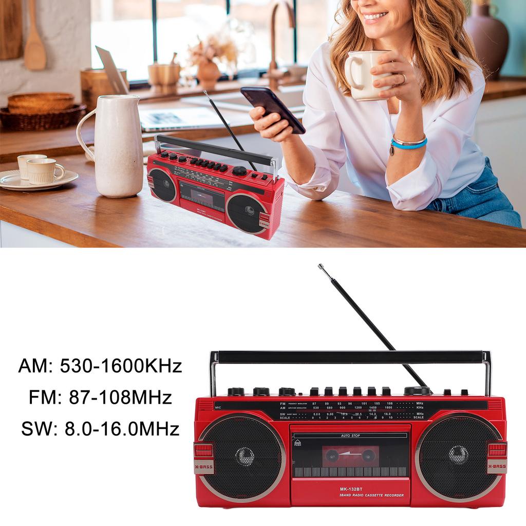 Cassette Tape Player Recorder Battery Operated USB Slot Speaker Radio Cassette Player Recorder for Outdoor